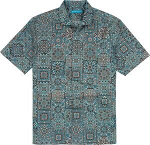 Tori Richard Amani Aloha Shirt 2XL Geometric Cotton Made in Hawaii Resort Vacay
